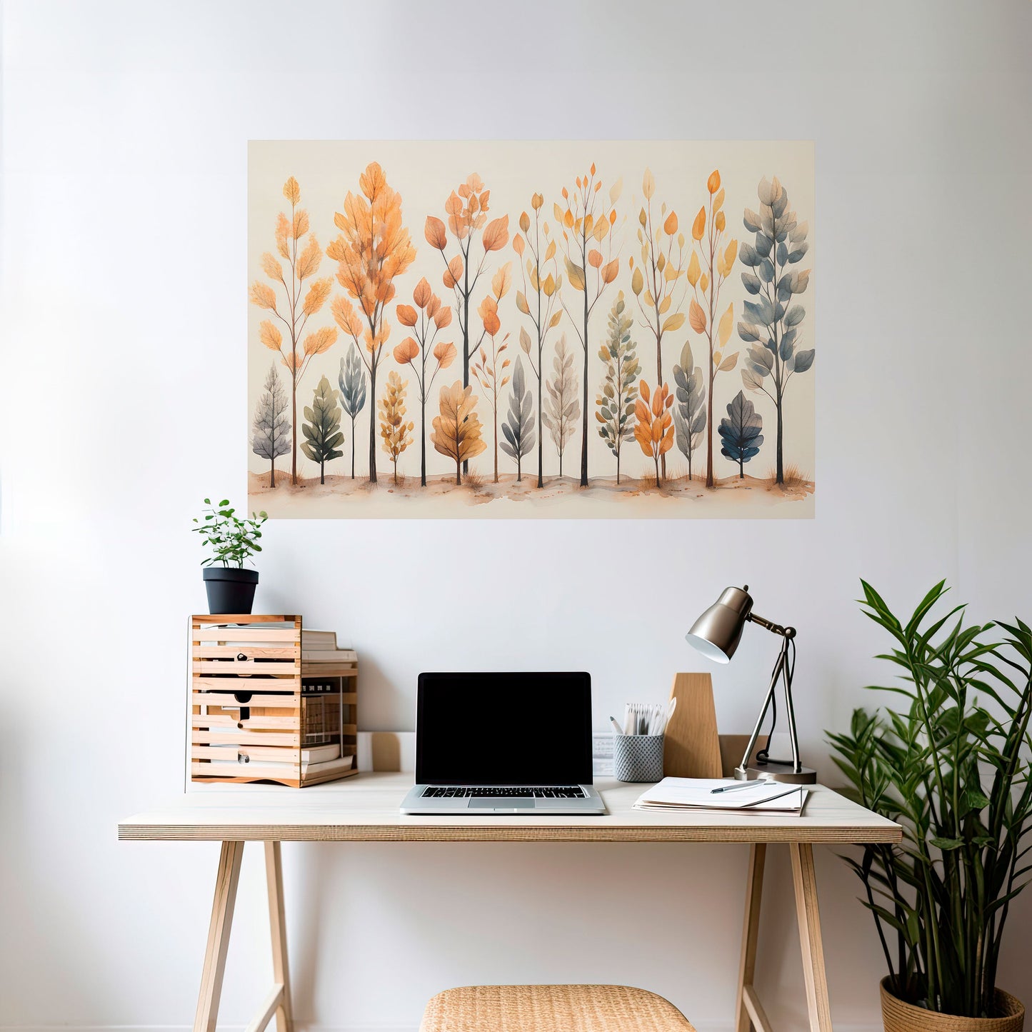 Poster orizzontale staccabile e attaccabile "FORESTA AUTUNNALE"