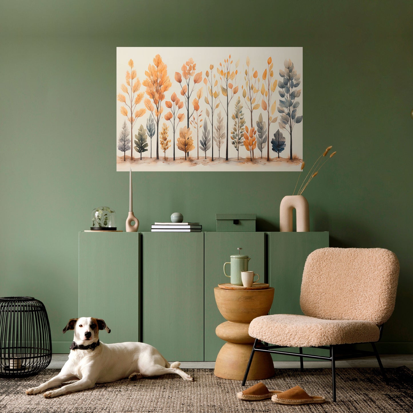 Poster orizzontale staccabile e attaccabile "FORESTA AUTUNNALE"