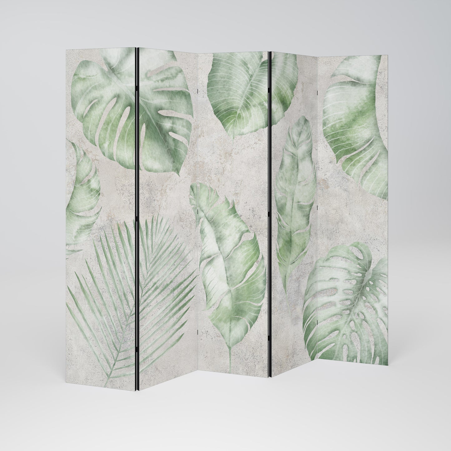 LUSH LEAF WHISPERS Divisorio decorativo per ambienti a 5 pannelli