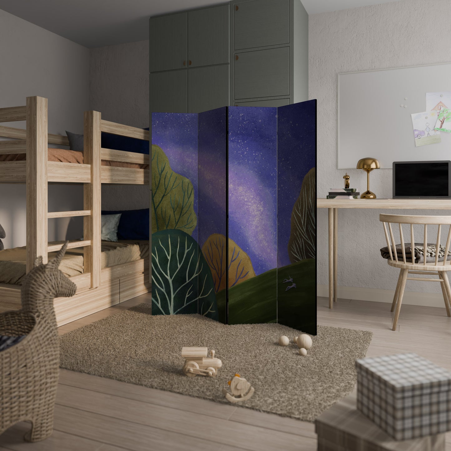 STARLIT VIBE Divisorio decorativo per ambienti a 4 pannelli