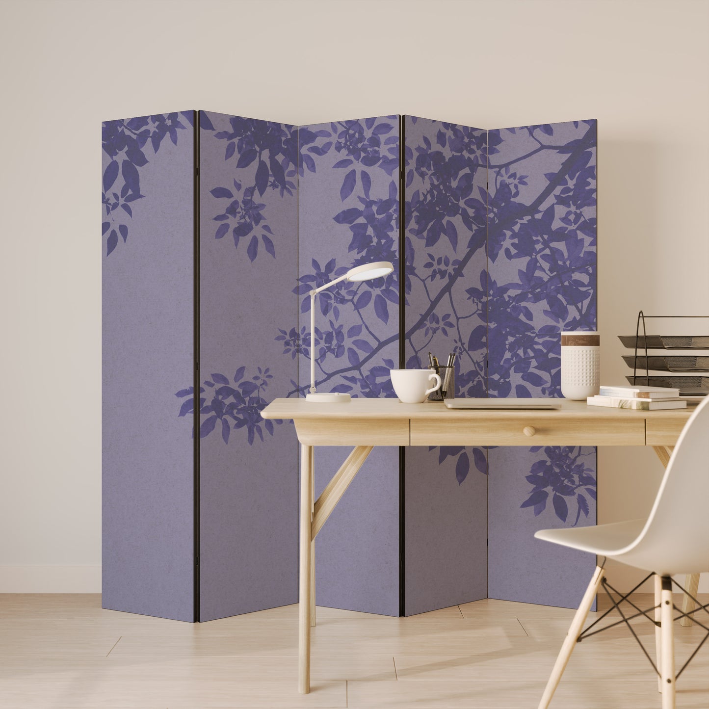 ELEGANTE VELO DI FOGLIA Divisorio decorativo per ambienti a 5 pannelli