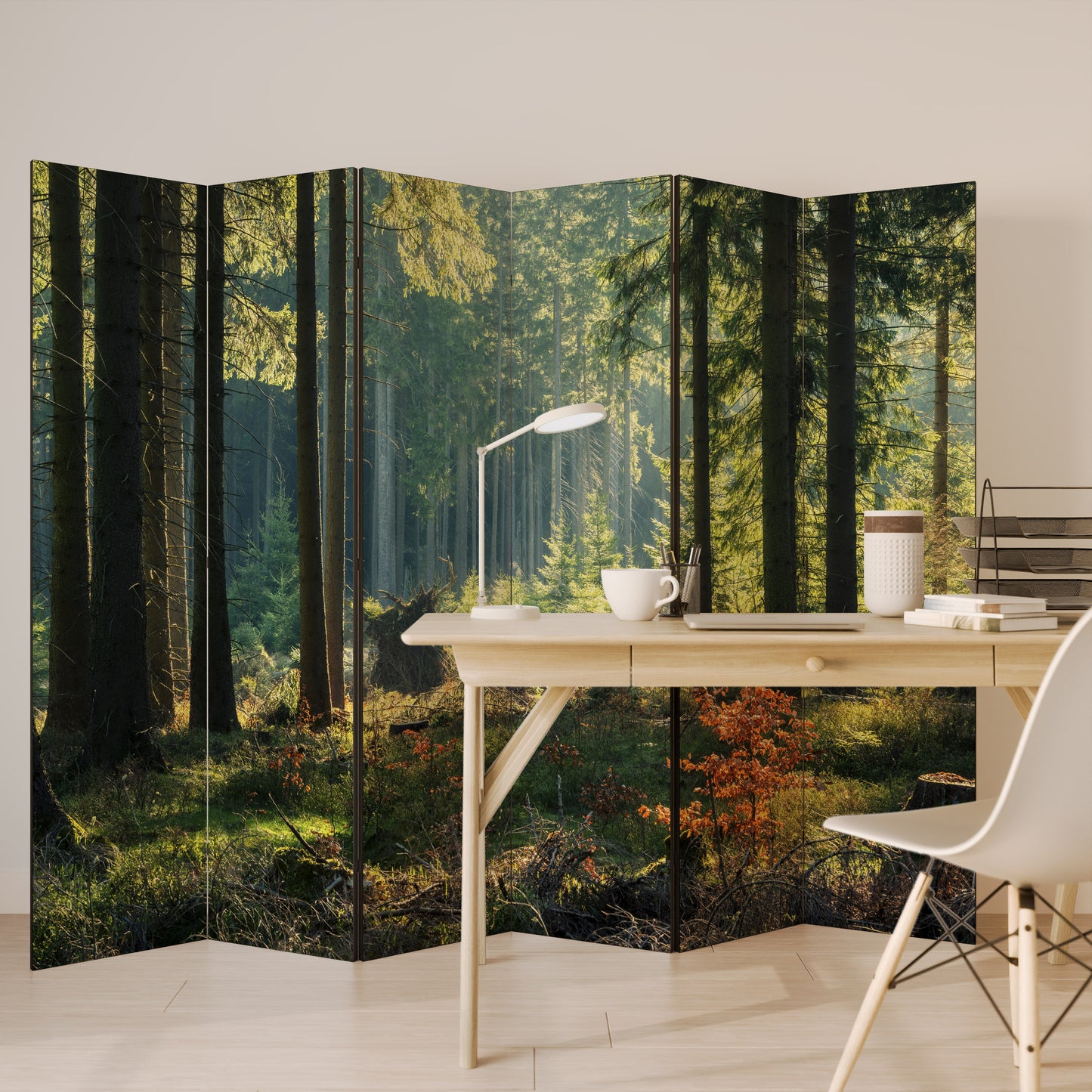 Serenata decorativa per ambienti a 6 pannelli SUNLIT FOREST SERENADE