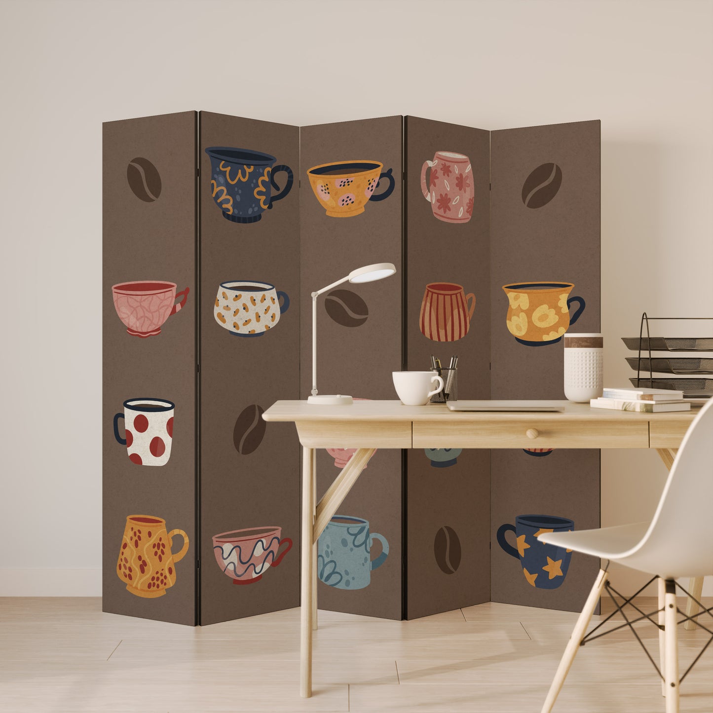 COFFEE BREAK - Divisorio decorativo per ambienti a 5 pannelli