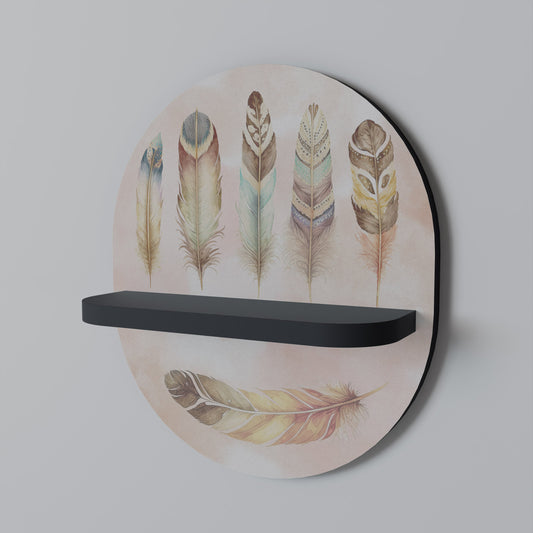 THE DELIQUESCE Oval Art Shelf In Black Finish