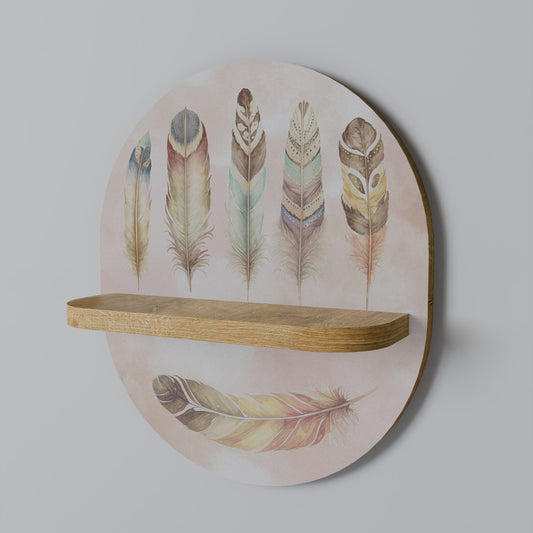 THE DELIQUESCE Oval Art Shelf In Oak Effect