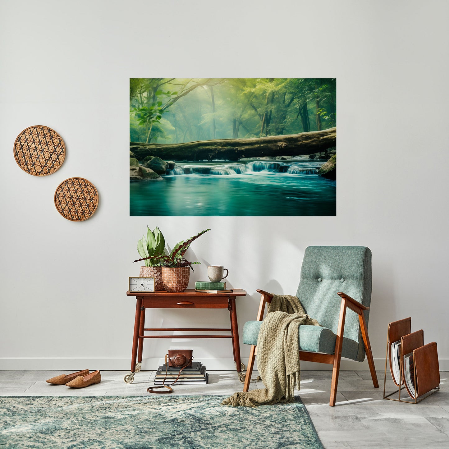 Poster orizzontale staccabile e attaccabile DREAMY WATERFALL GLIMMER