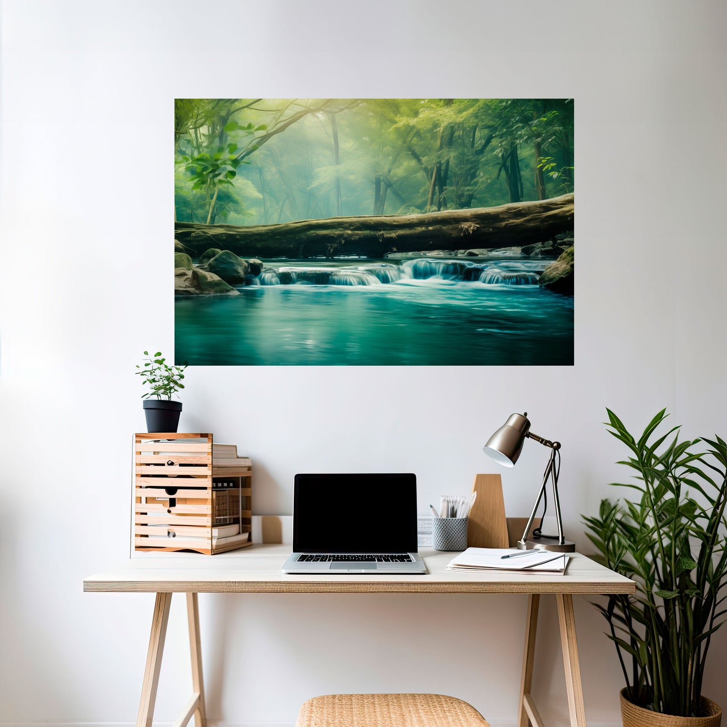 Poster orizzontale staccabile e attaccabile DREAMY WATERFALL GLIMMER