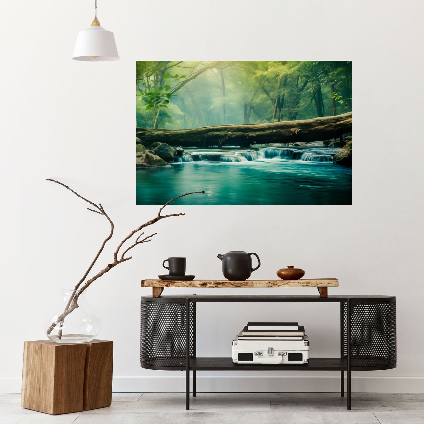 Poster orizzontale staccabile e attaccabile DREAMY WATERFALL GLIMMER