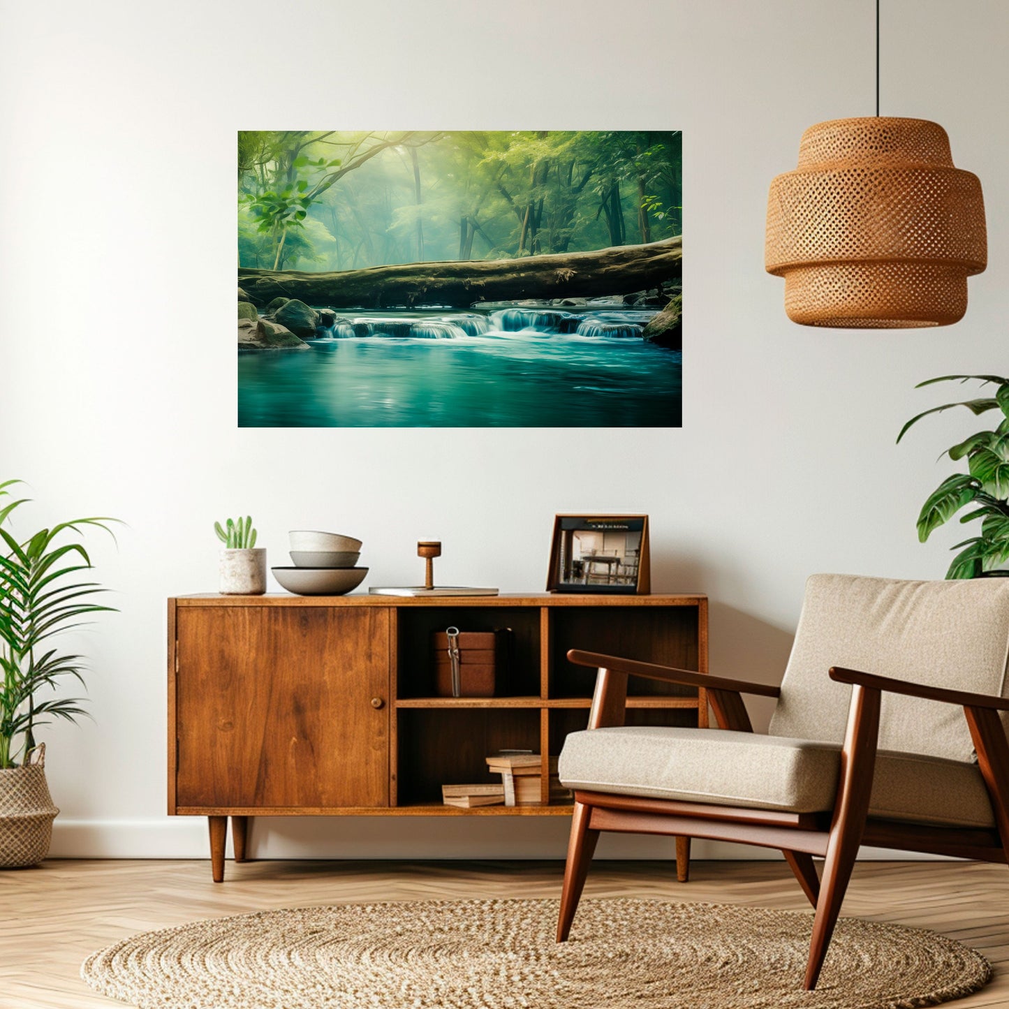 Poster orizzontale staccabile e attaccabile DREAMY WATERFALL GLIMMER