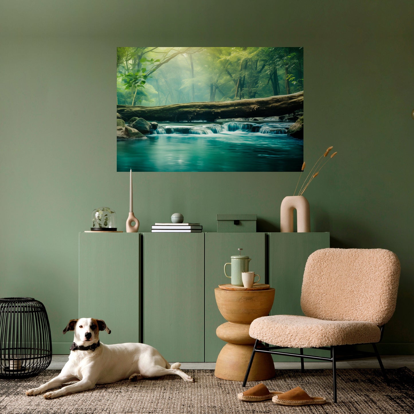 Poster orizzontale staccabile e attaccabile DREAMY WATERFALL GLIMMER