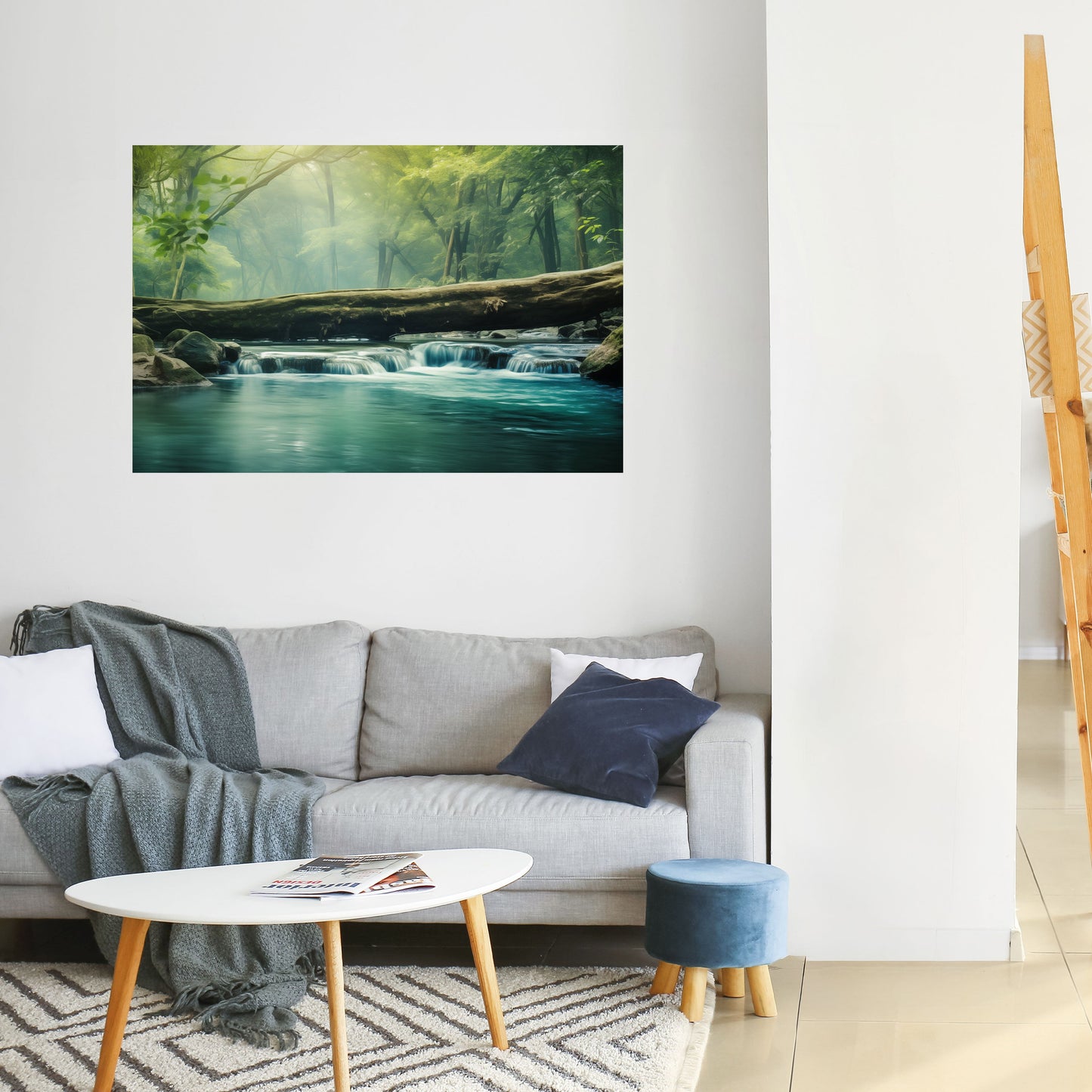 Poster orizzontale staccabile e attaccabile DREAMY WATERFALL GLIMMER