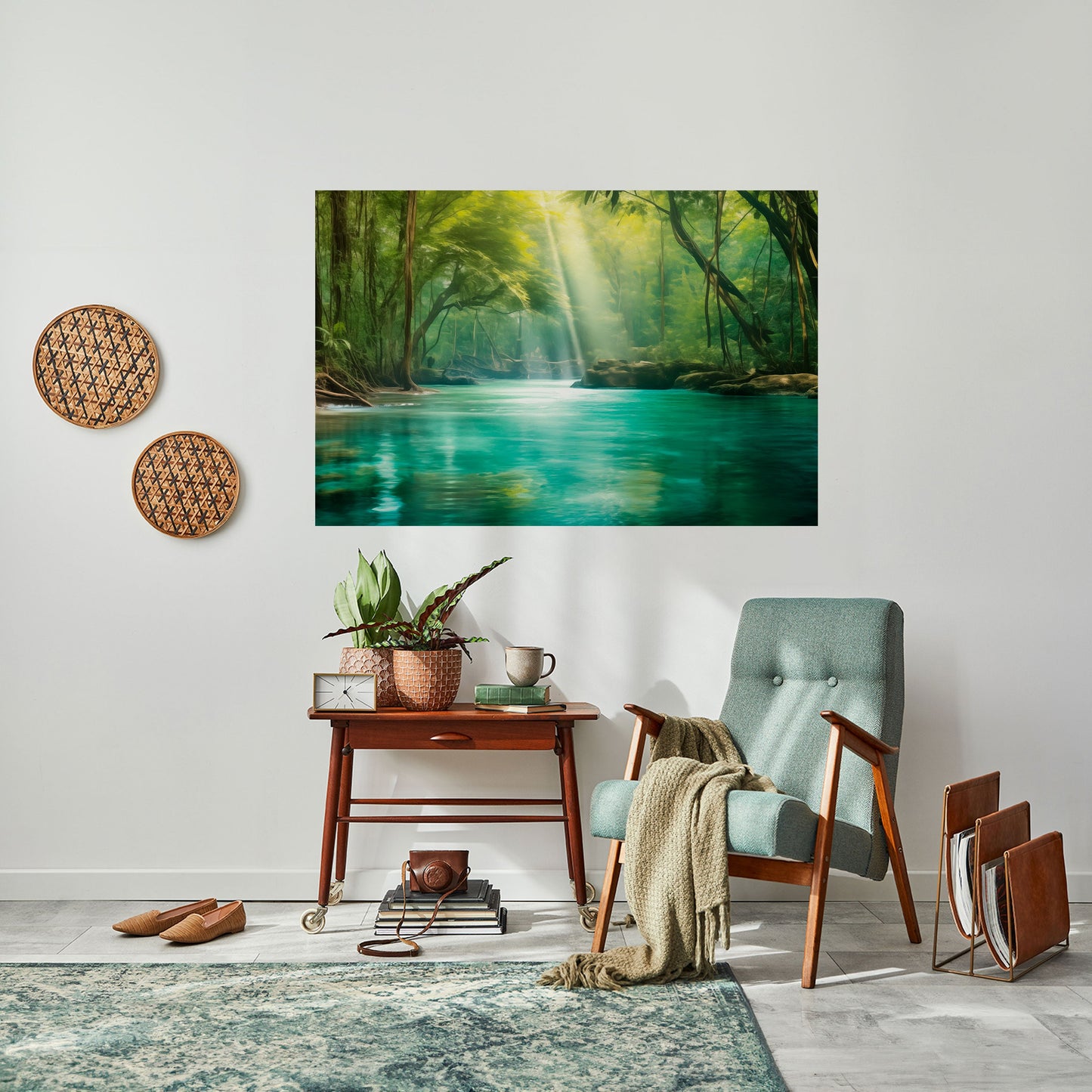 RIFLESSIONI SERENE Poster orizzontale staccabile e attaccabile