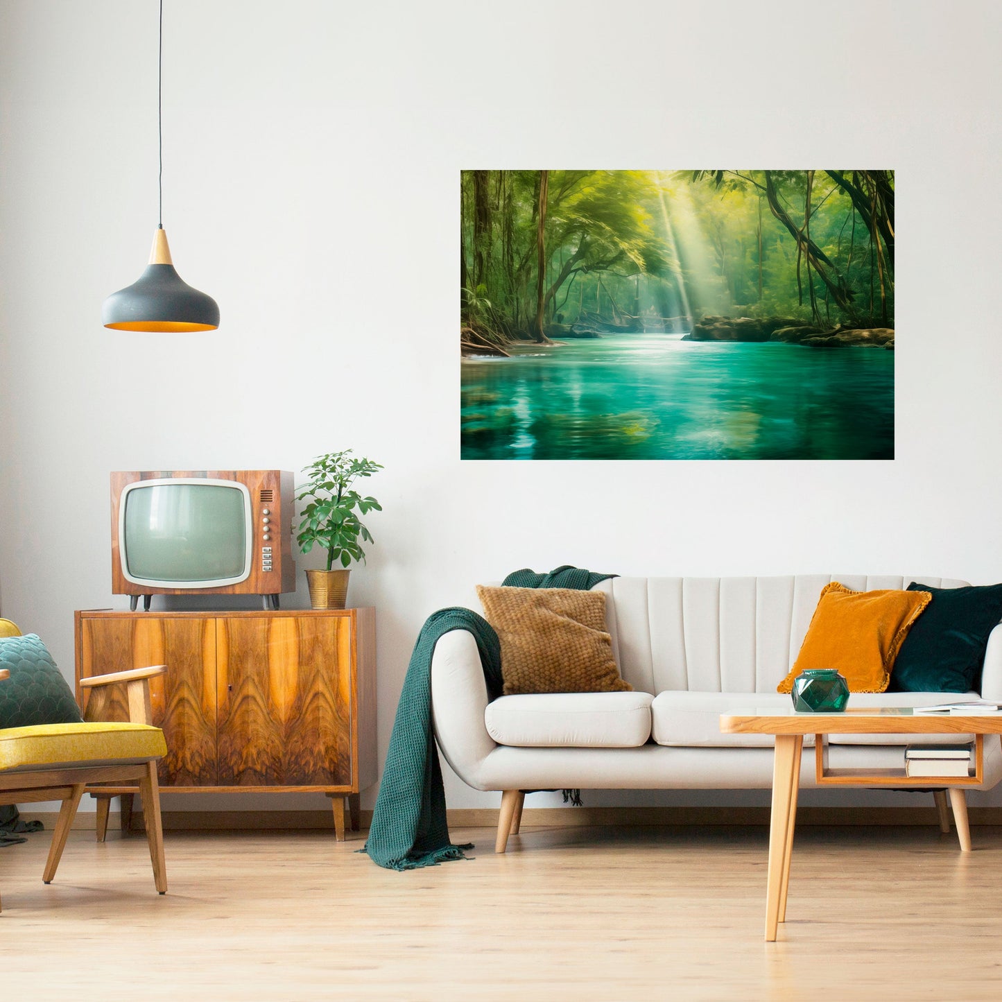 RIFLESSIONI SERENE Poster orizzontale staccabile e attaccabile