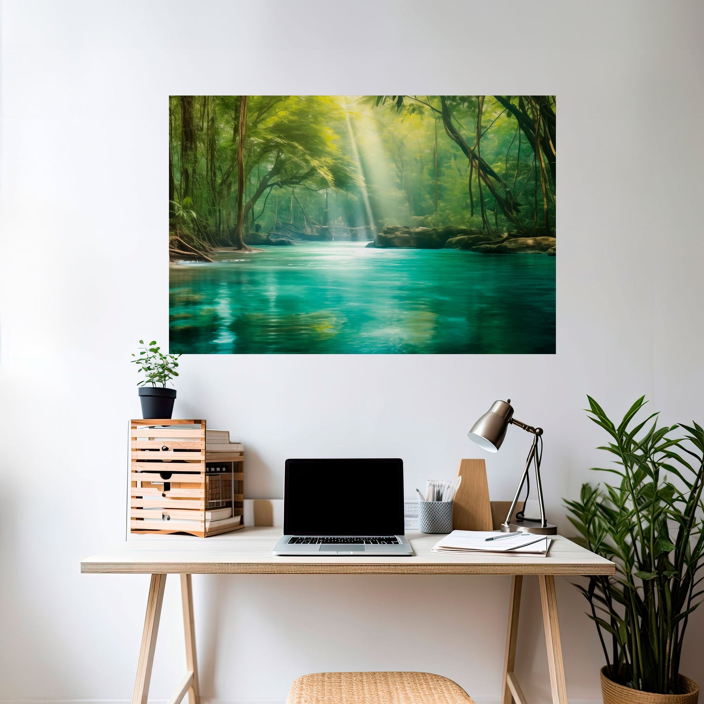 RIFLESSIONI SERENE Poster orizzontale staccabile e attaccabile