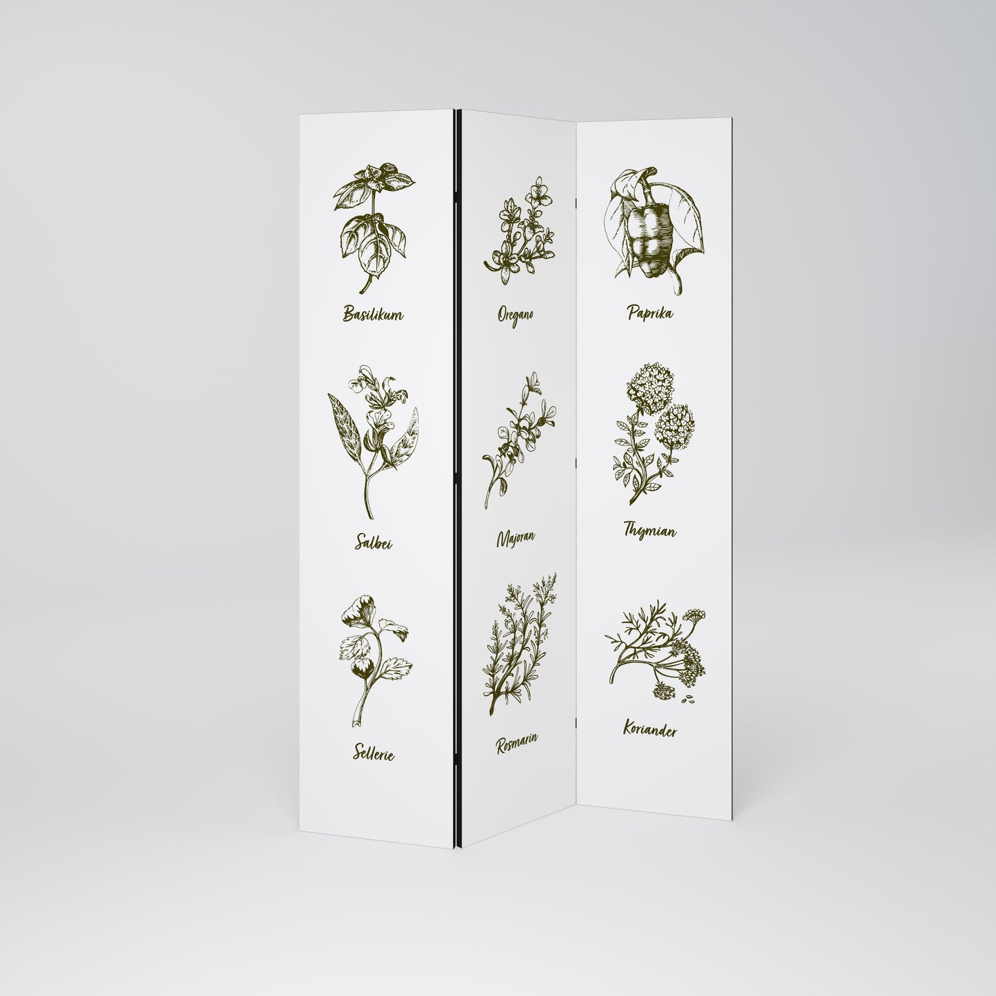 HERBAL FINESSE - DE Divisorio decorativo per ambienti a 3 pannelli