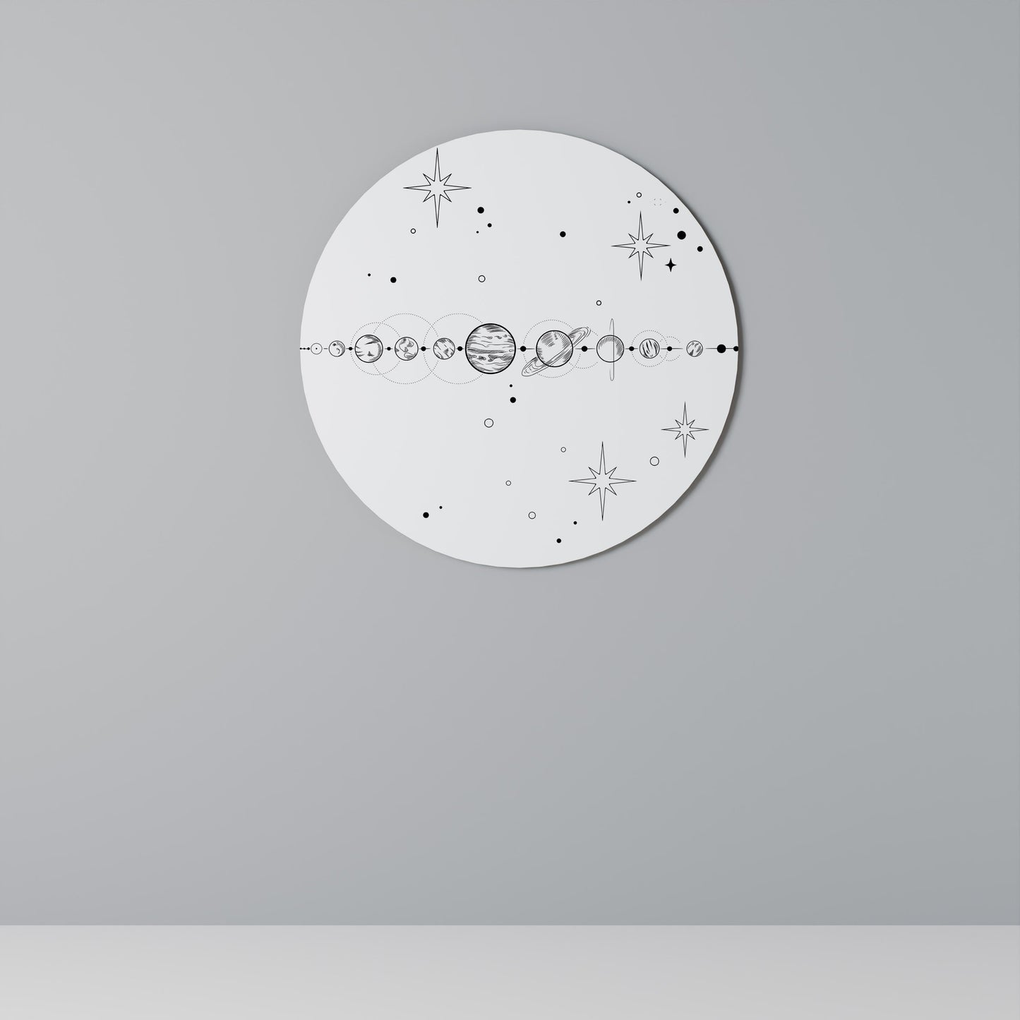 GALAXY OUTLINE Round Wall Art