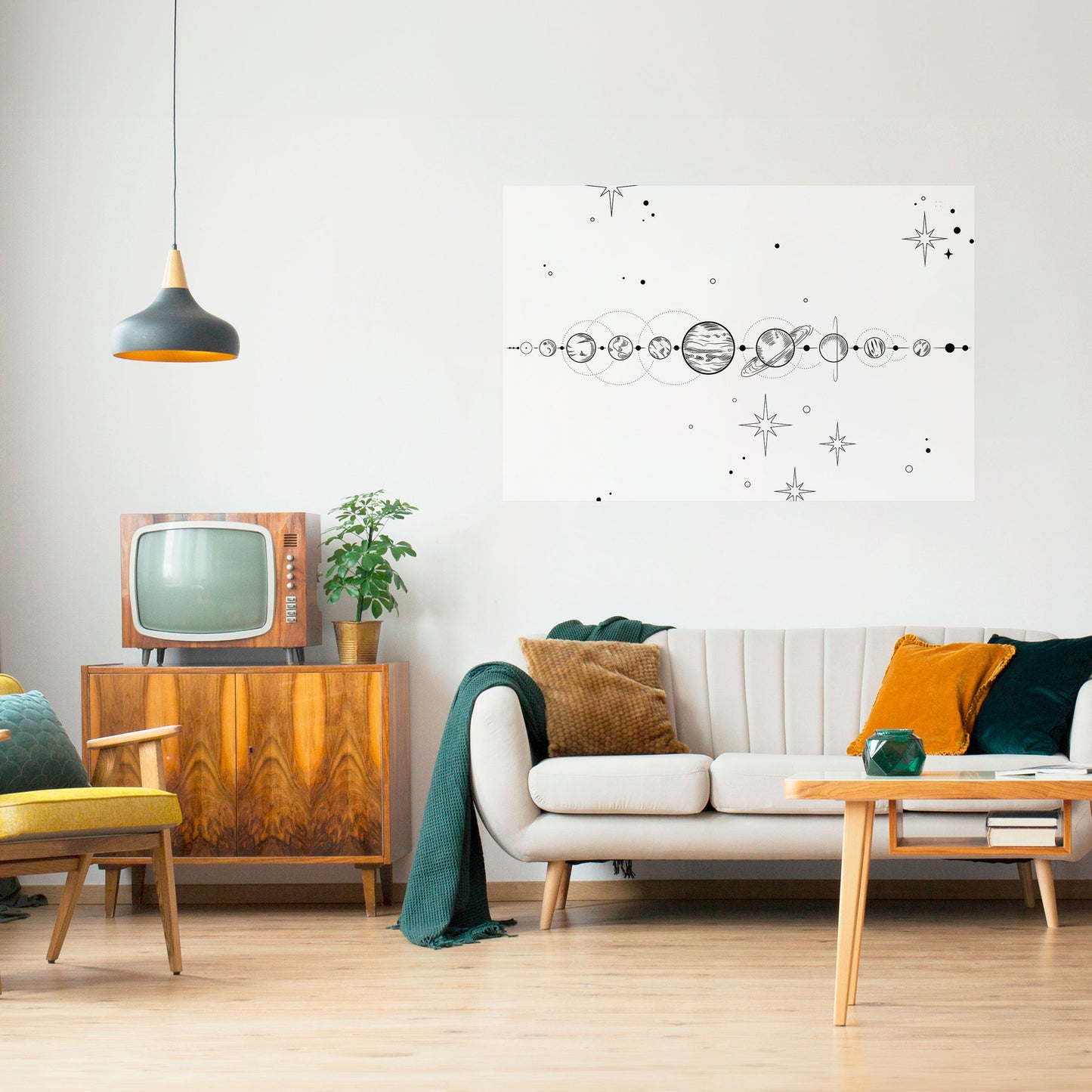 GALAXY LINE Poster orizzontale staccabile e attaccabile