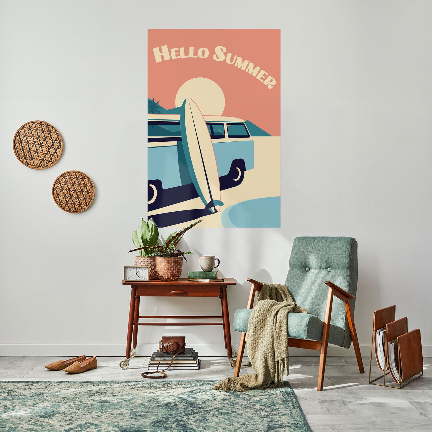 HELLO SUMMER Poster verticale staccabile e attaccabile