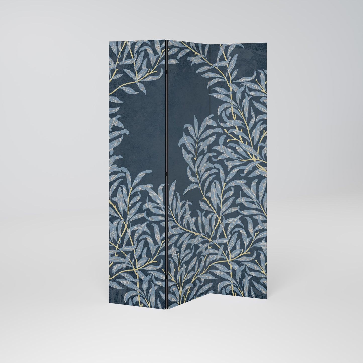 Divisorio decorativo per ambienti a 3 pannelli BLUE LEAVES