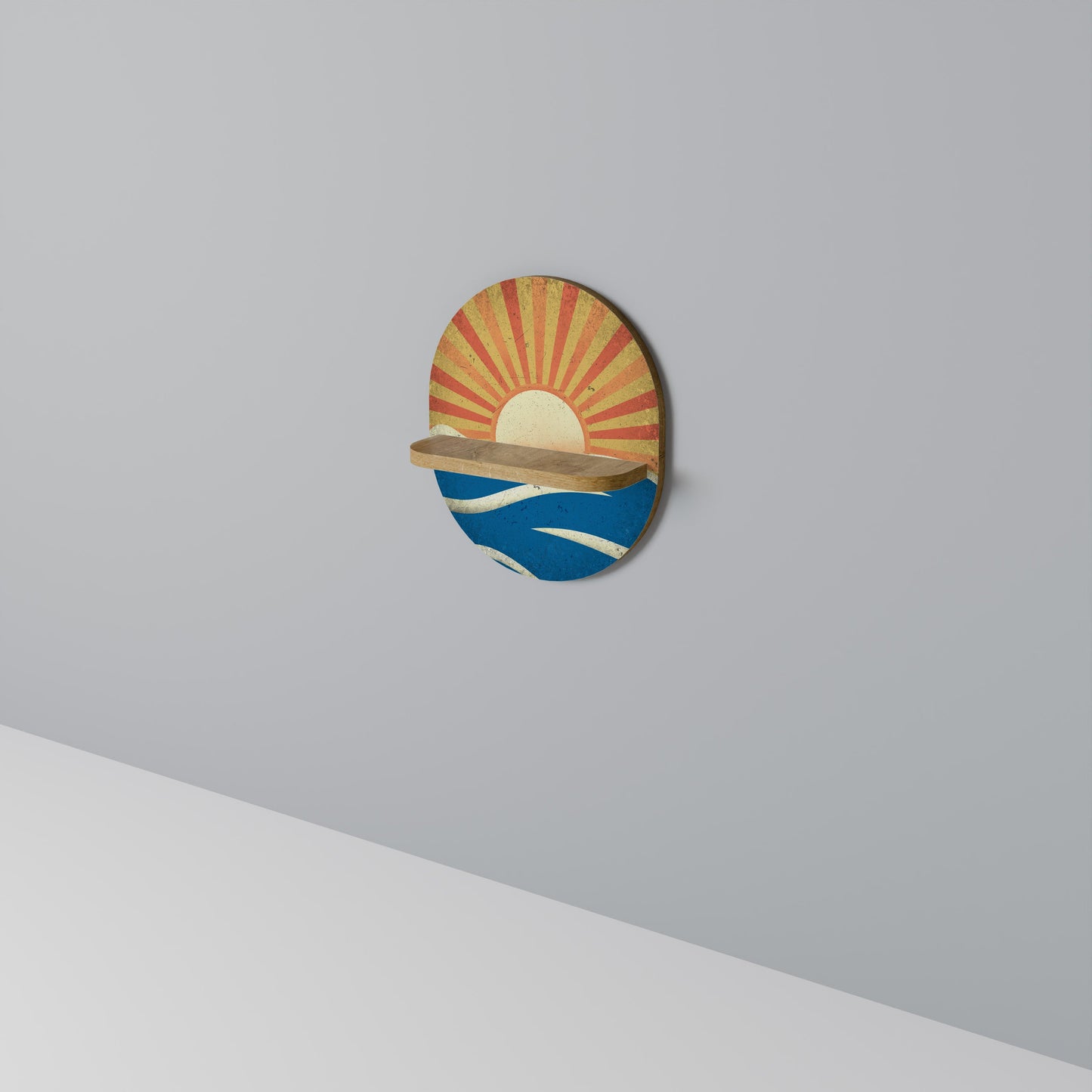 SUNNY SLIDE Mensola ovale per opere d'arte in effetto rovere