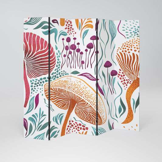 FUNGUS FANTASY Divisorio decorativo per ambienti a 5 pannelli