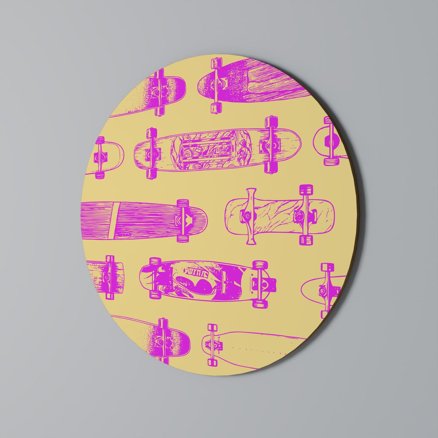 SKATEBOARD ARTISTRY Round Wall Art