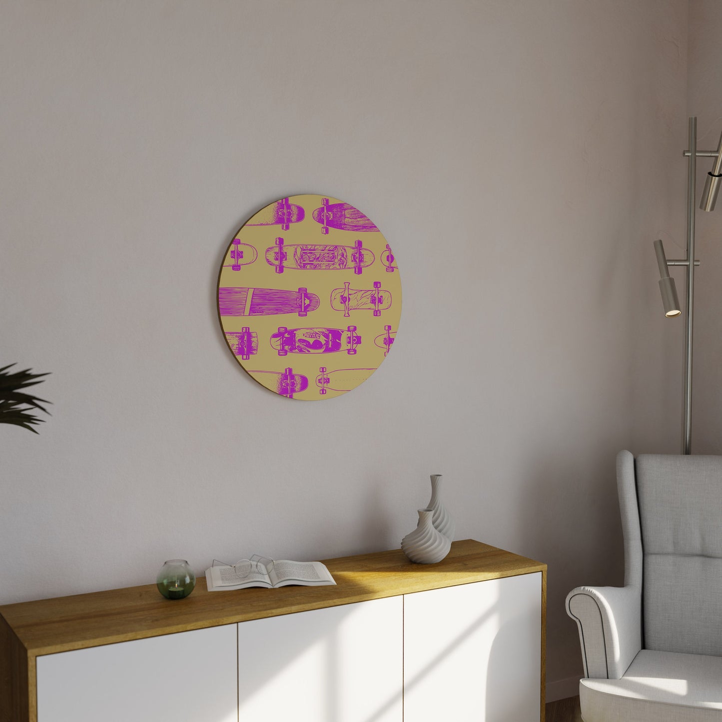 SKATEBOARD ARTISTRY Round Wall Art