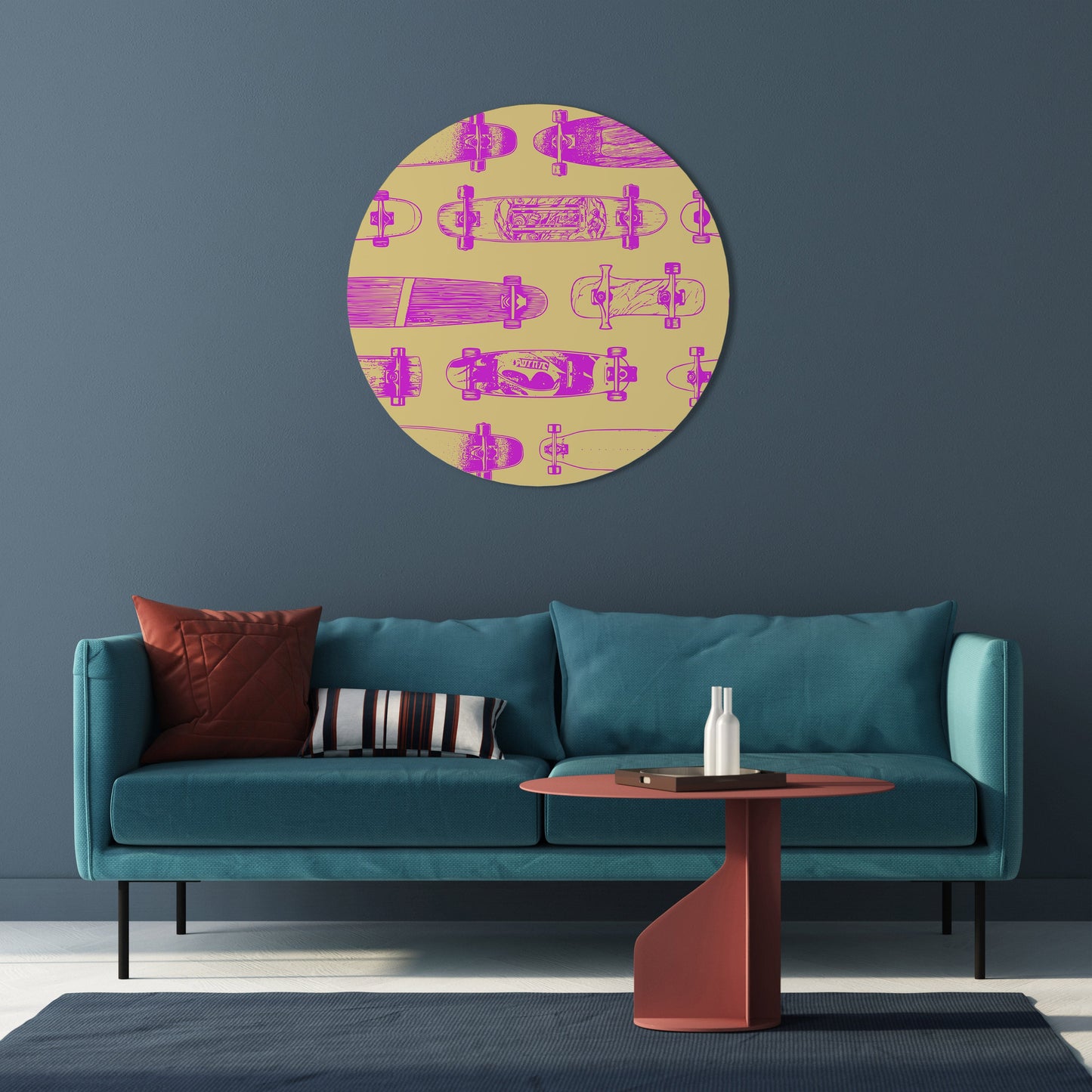 SKATEBOARD ARTISTRY Round Wall Art