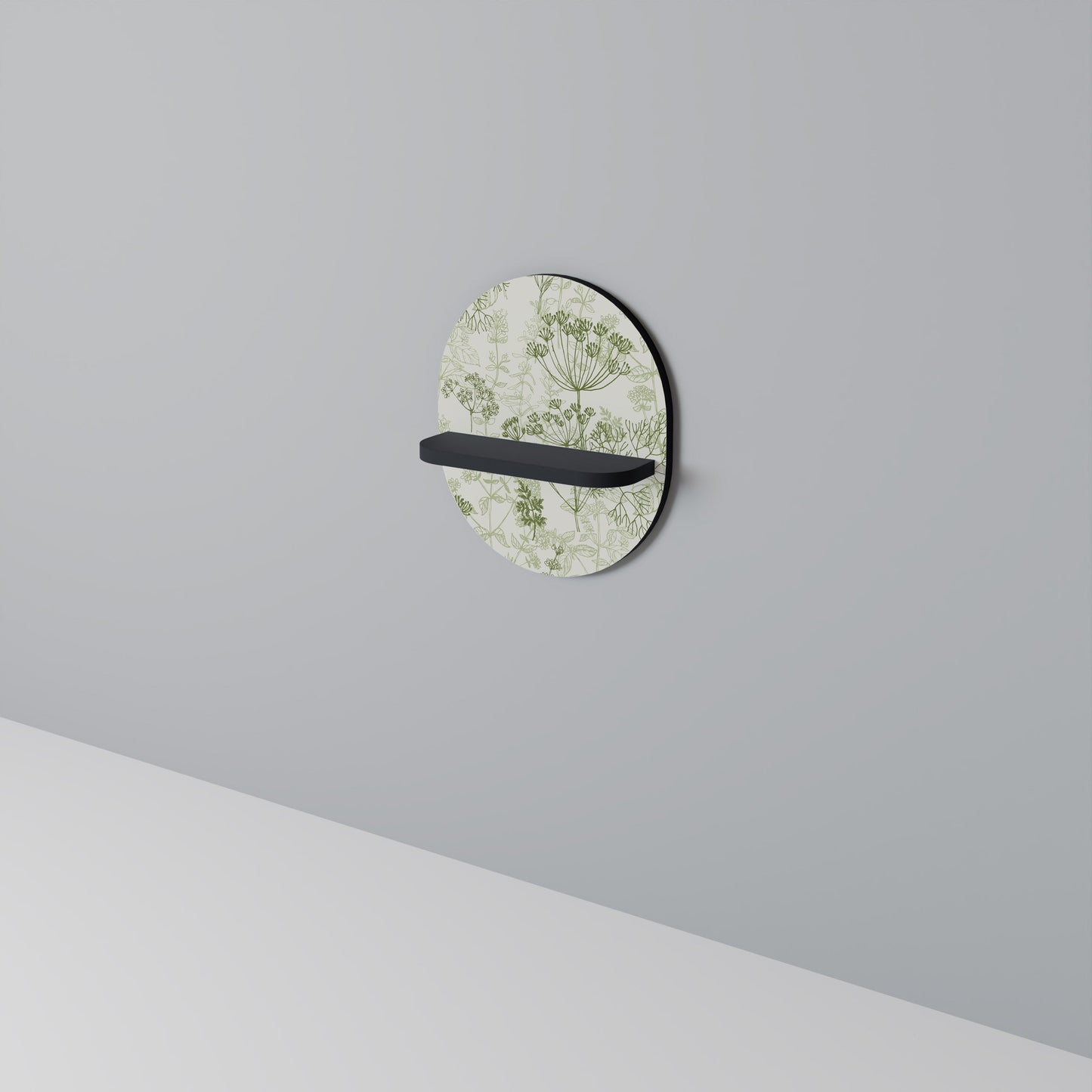 FENNEL BALDACHIN Oval Art Shelf In Black Finish