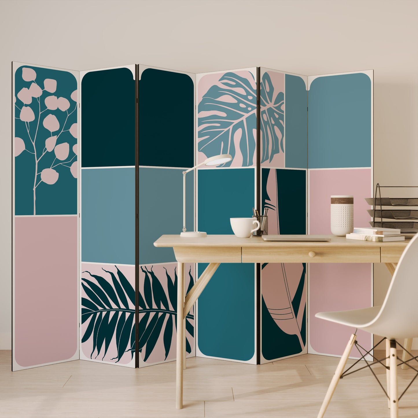 COMBINAZIONE DI FORME Divisorio decorativo a 6 pannelli