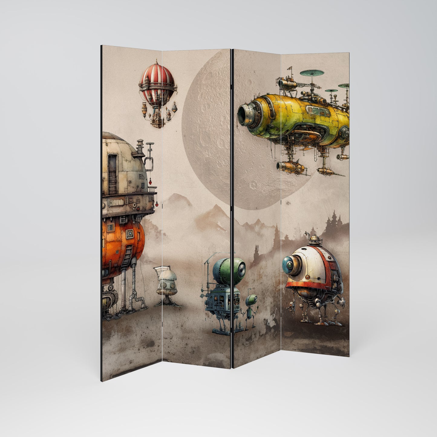 MACHINARIUM MACHINES Divisorio decorativo per ambienti a 4 pannelli