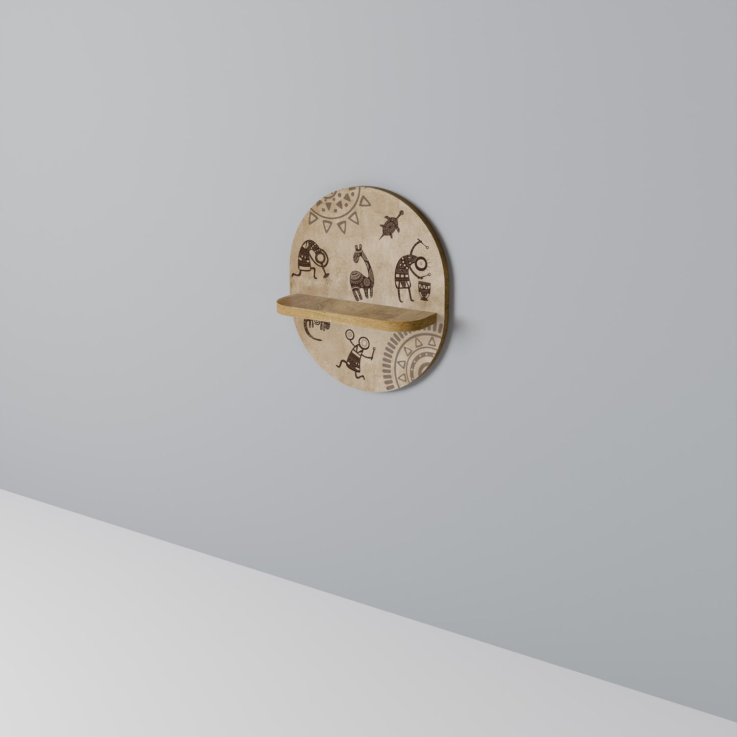 Mensola ovale in stile africano effetto rovere