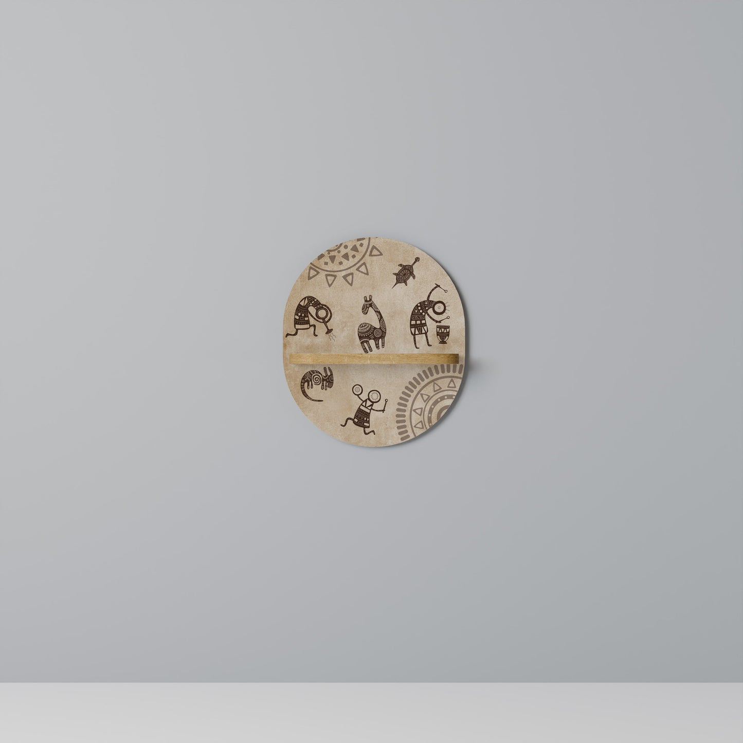 Mensola ovale in stile africano effetto rovere