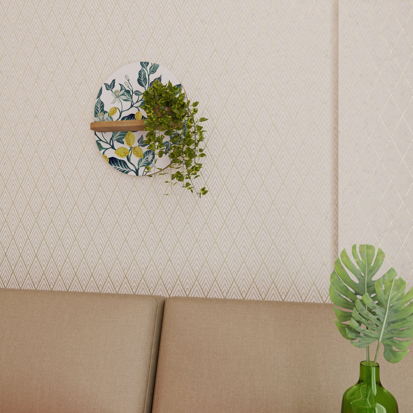 LEMON TREE Mensola ovale in effetto rovere