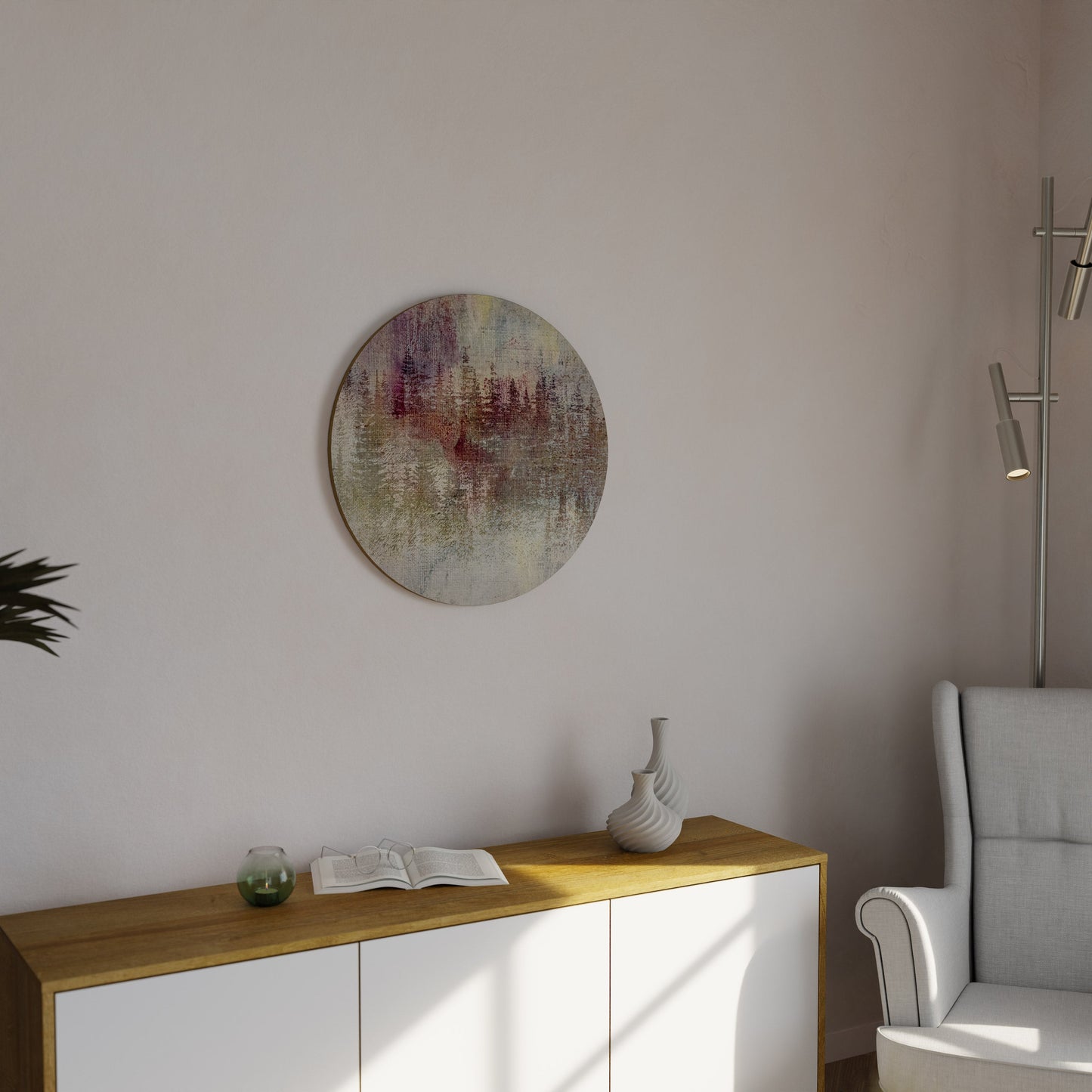VEILED SUMMIT Round Wall Art