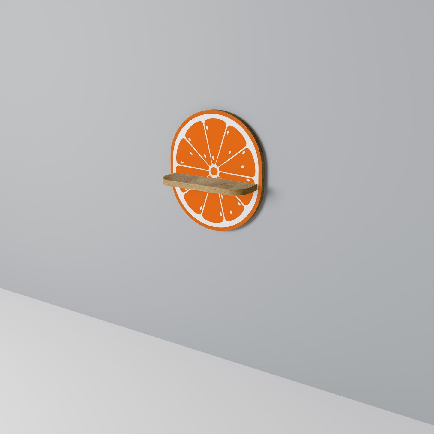 Mensola ovale JUICY ORANGE effetto rovere