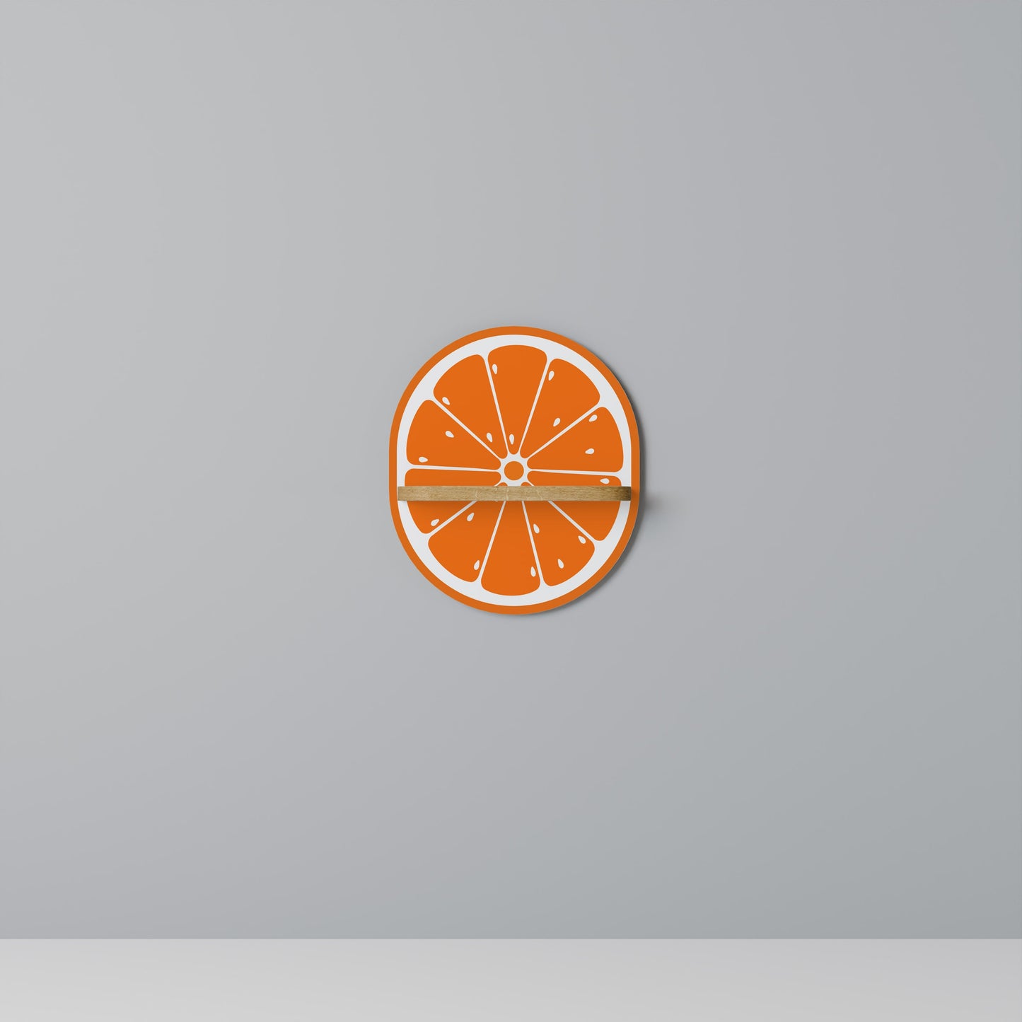 Mensola ovale JUICY ORANGE effetto rovere