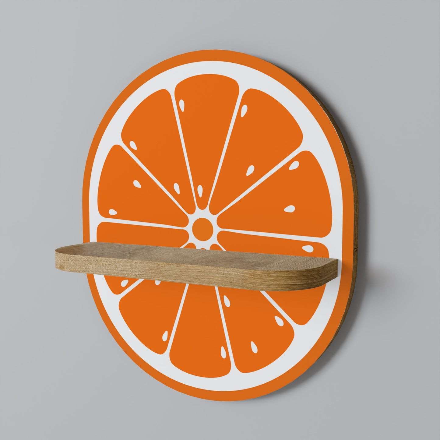 Mensola ovale JUICY ORANGE effetto rovere