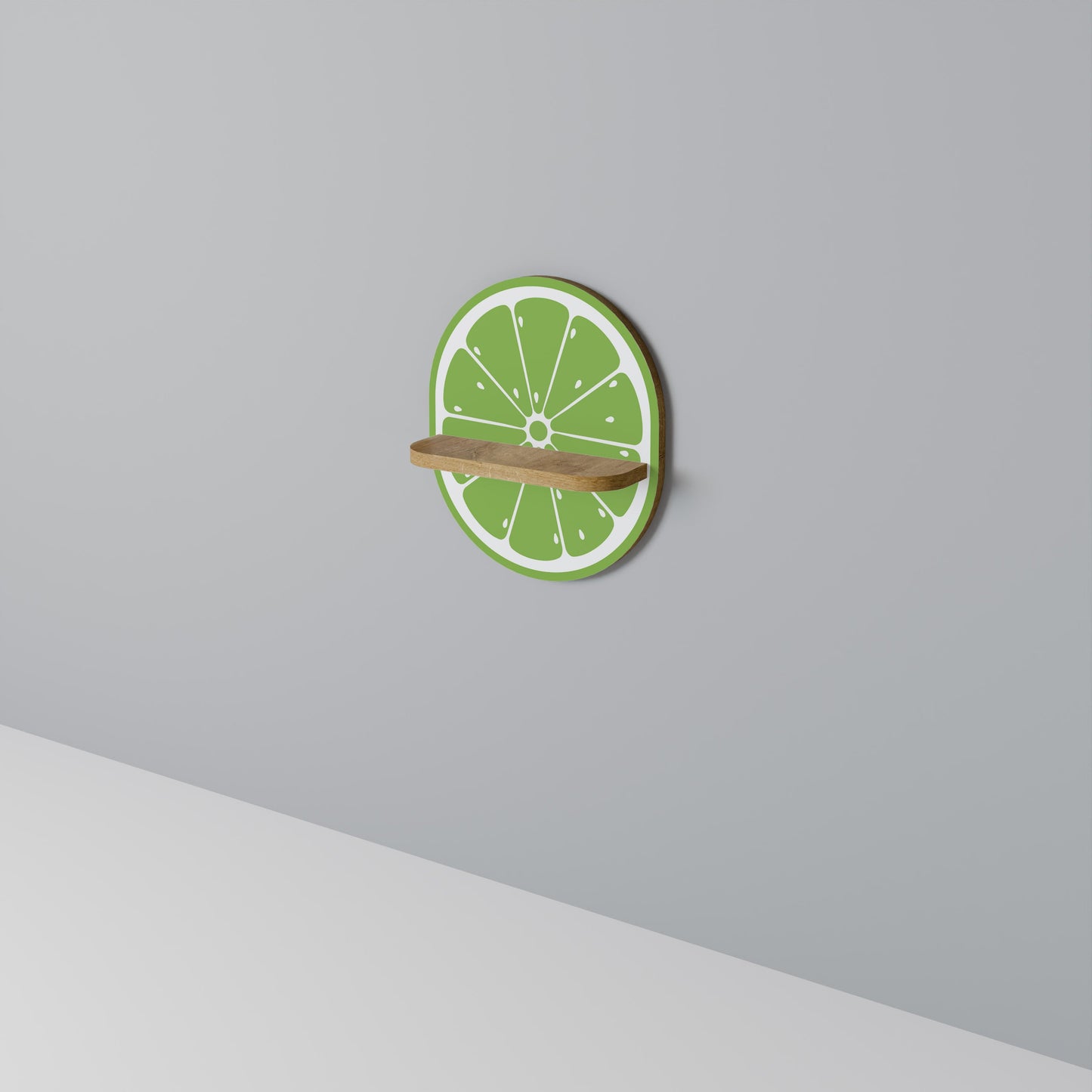 Mensola ovale REFRESHING LIME in effetto rovere