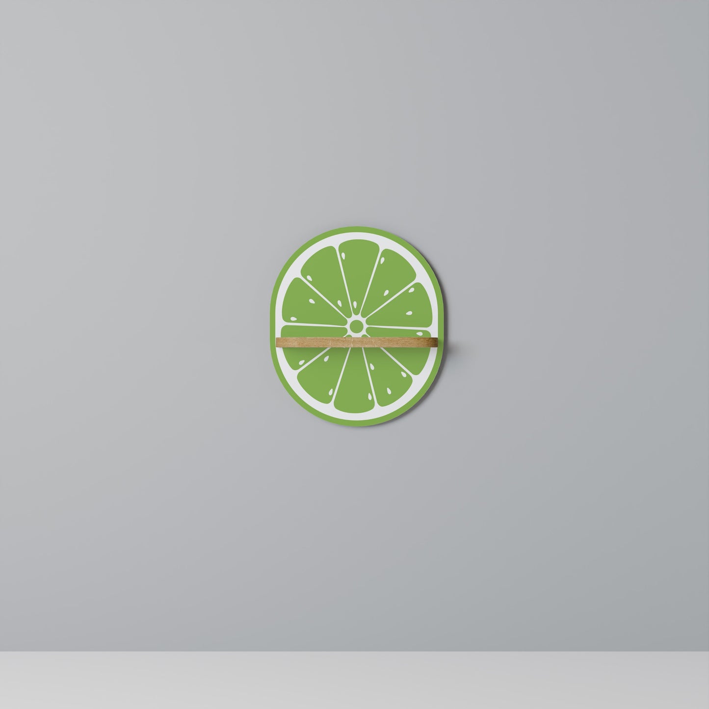Mensola ovale REFRESHING LIME in effetto rovere