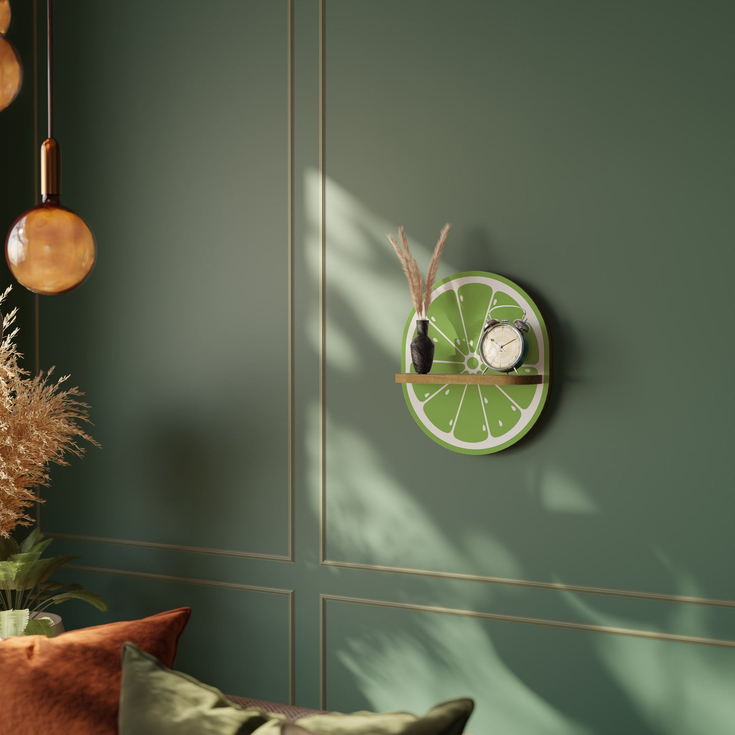 Mensola ovale REFRESHING LIME in effetto rovere