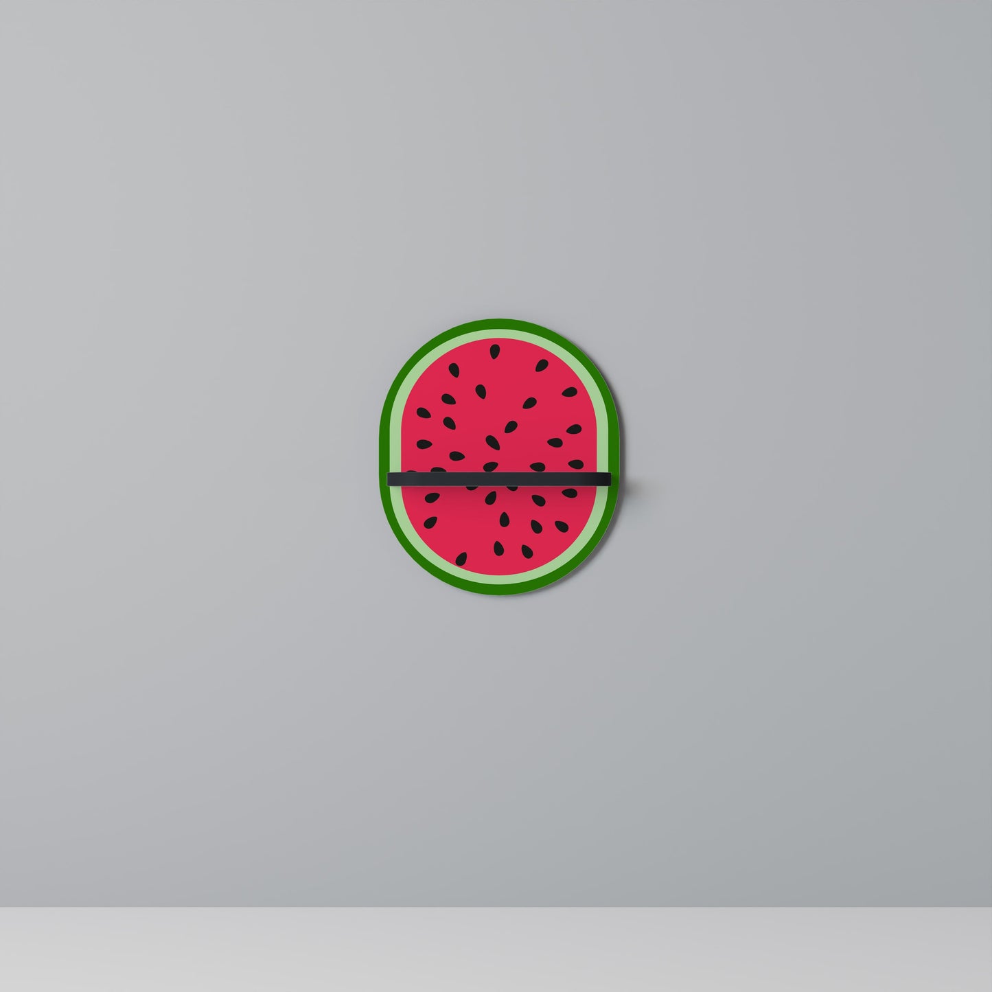 Mensola ovale per opere d'arte MATURE WATERMELON in finitura nera