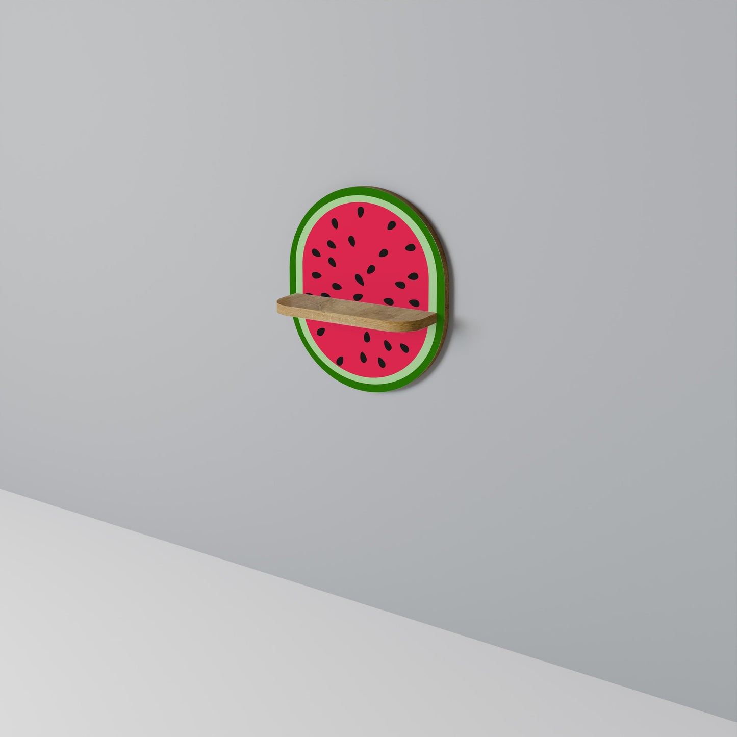 Mensola ovale per opere d'arte MATURE WATERMELON in effetto rovere