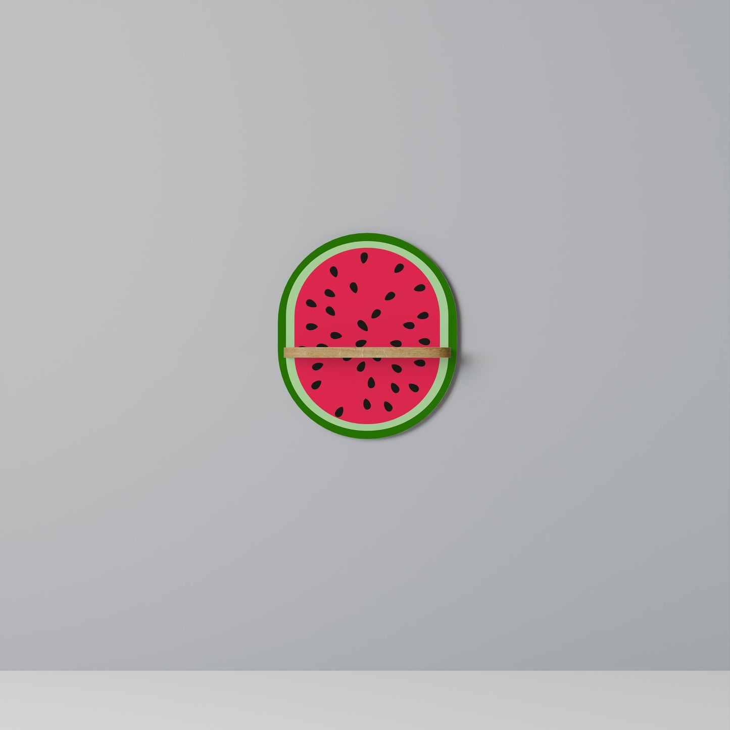 Mensola ovale per opere d'arte MATURE WATERMELON in effetto rovere