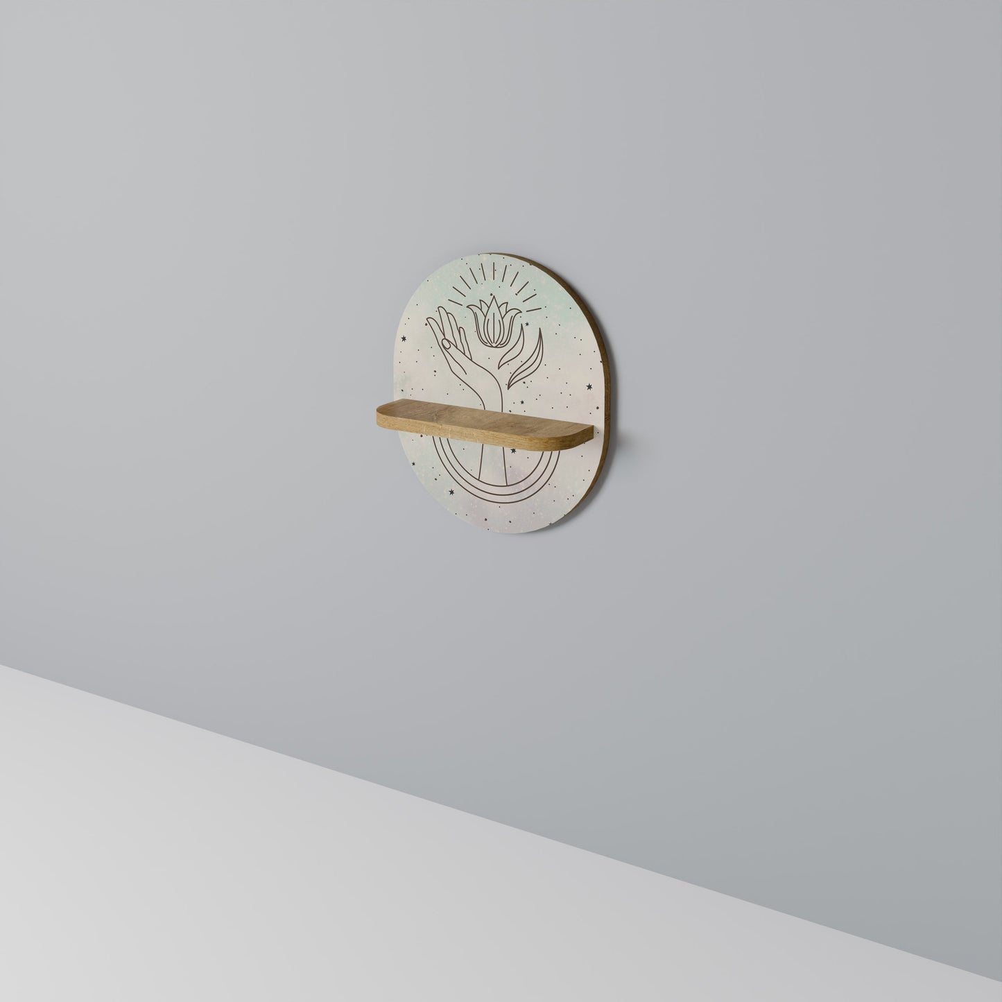 DELICATE BEAUTY Mensola ovale per opere d'arte in effetto rovere