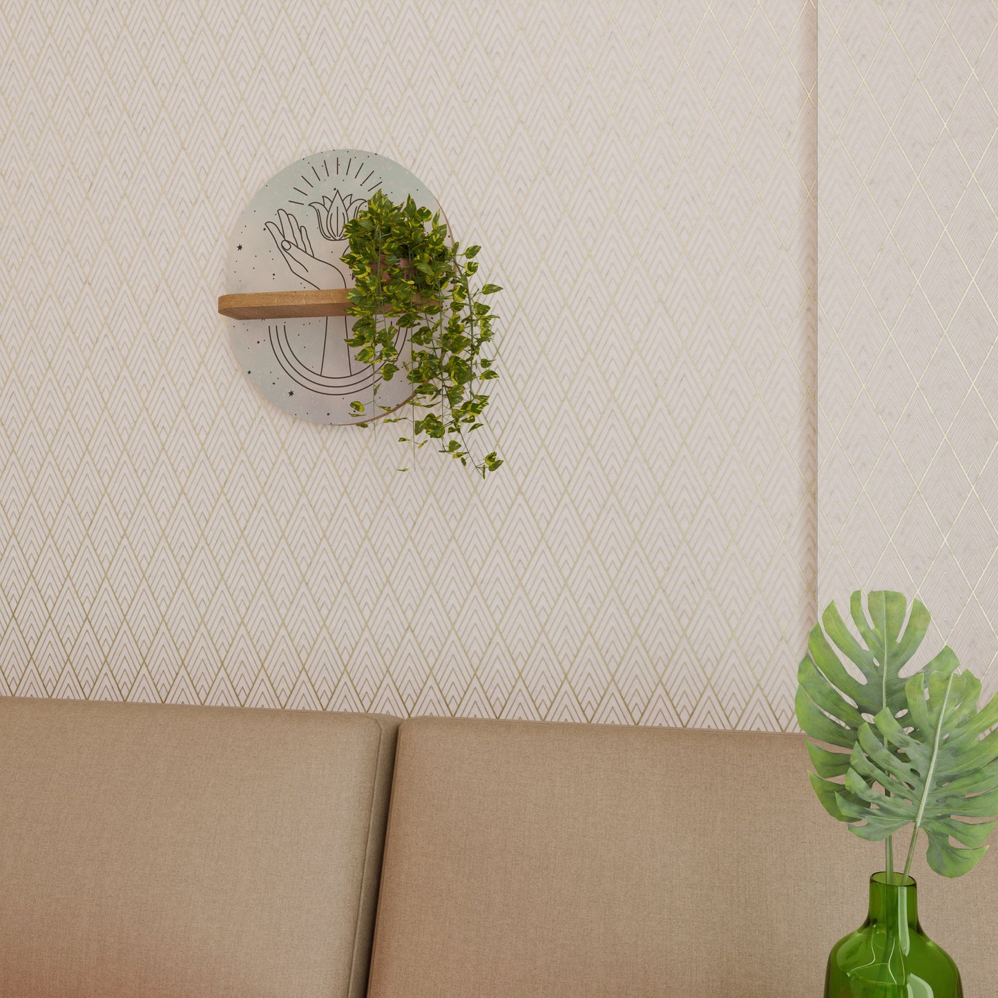 DELICATE BEAUTY Mensola ovale per opere d'arte in effetto rovere