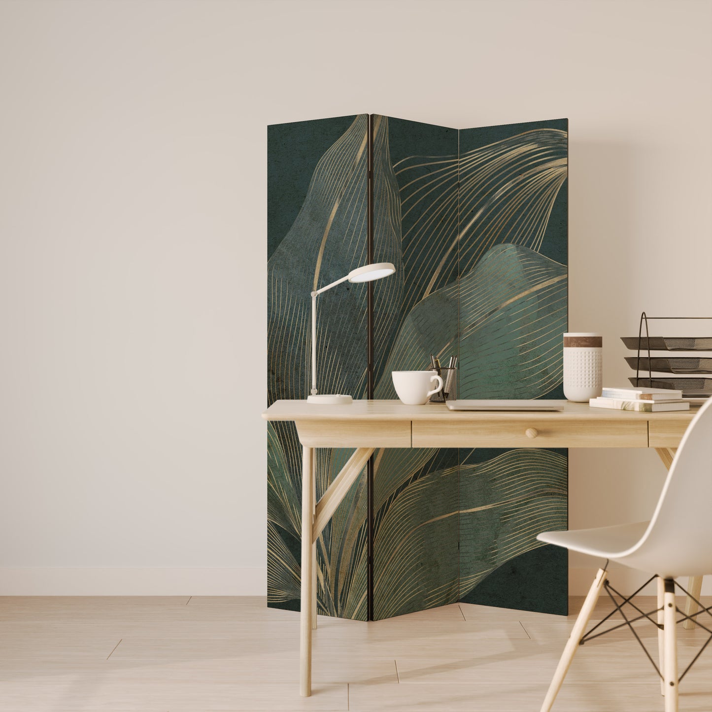 Divisorio decorativo per ambienti a 3 pannelli ROYAL GREEN