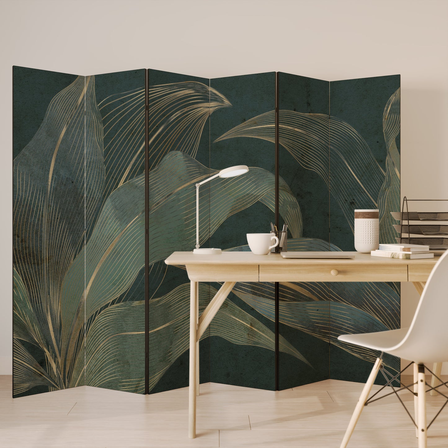 Divisorio decorativo per ambienti a 6 pannelli ROYAL GREEN