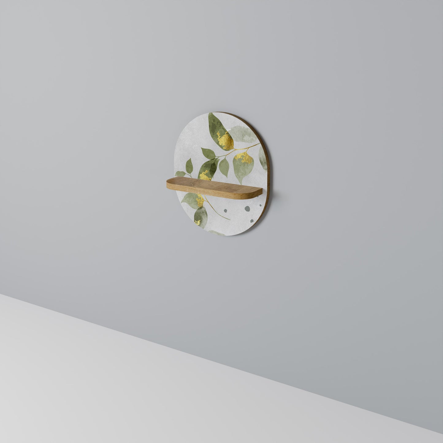 ELEGANT BOTANICS Mensola ovale in effetto rovere