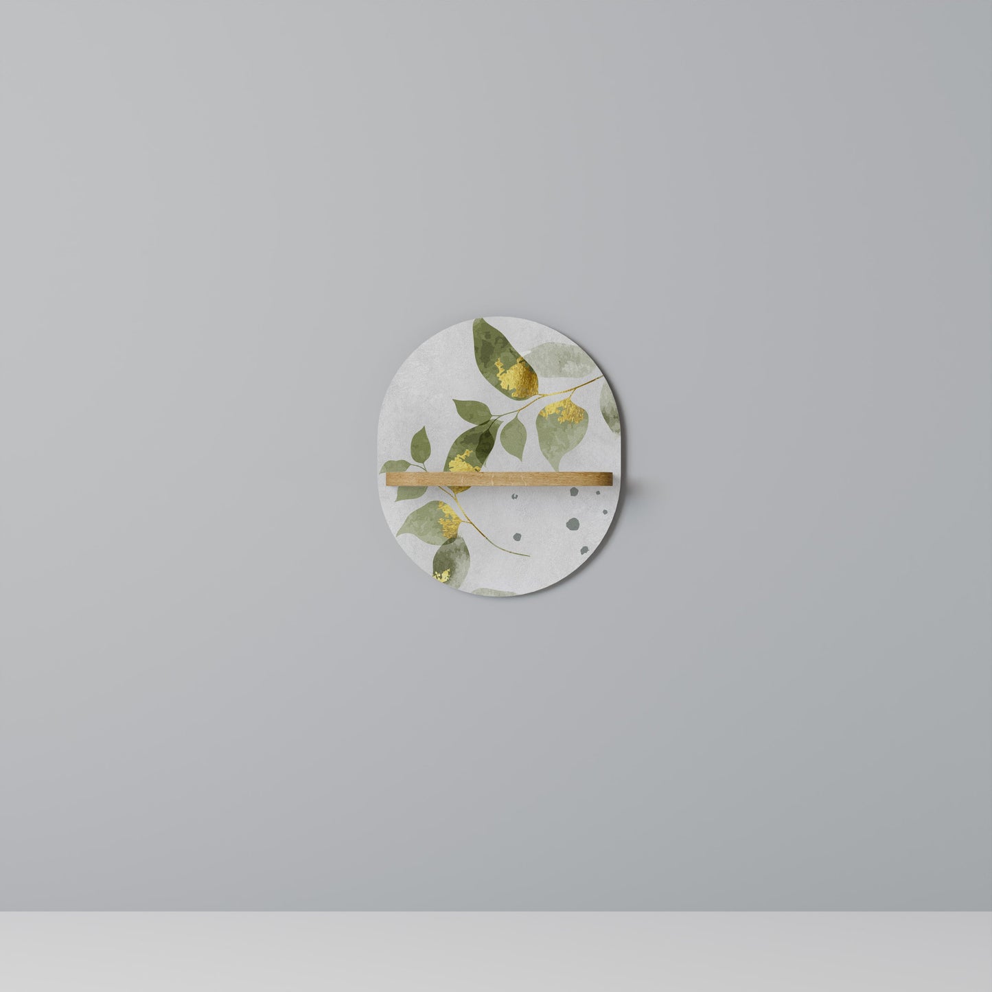 ELEGANT BOTANICS Mensola ovale in effetto rovere